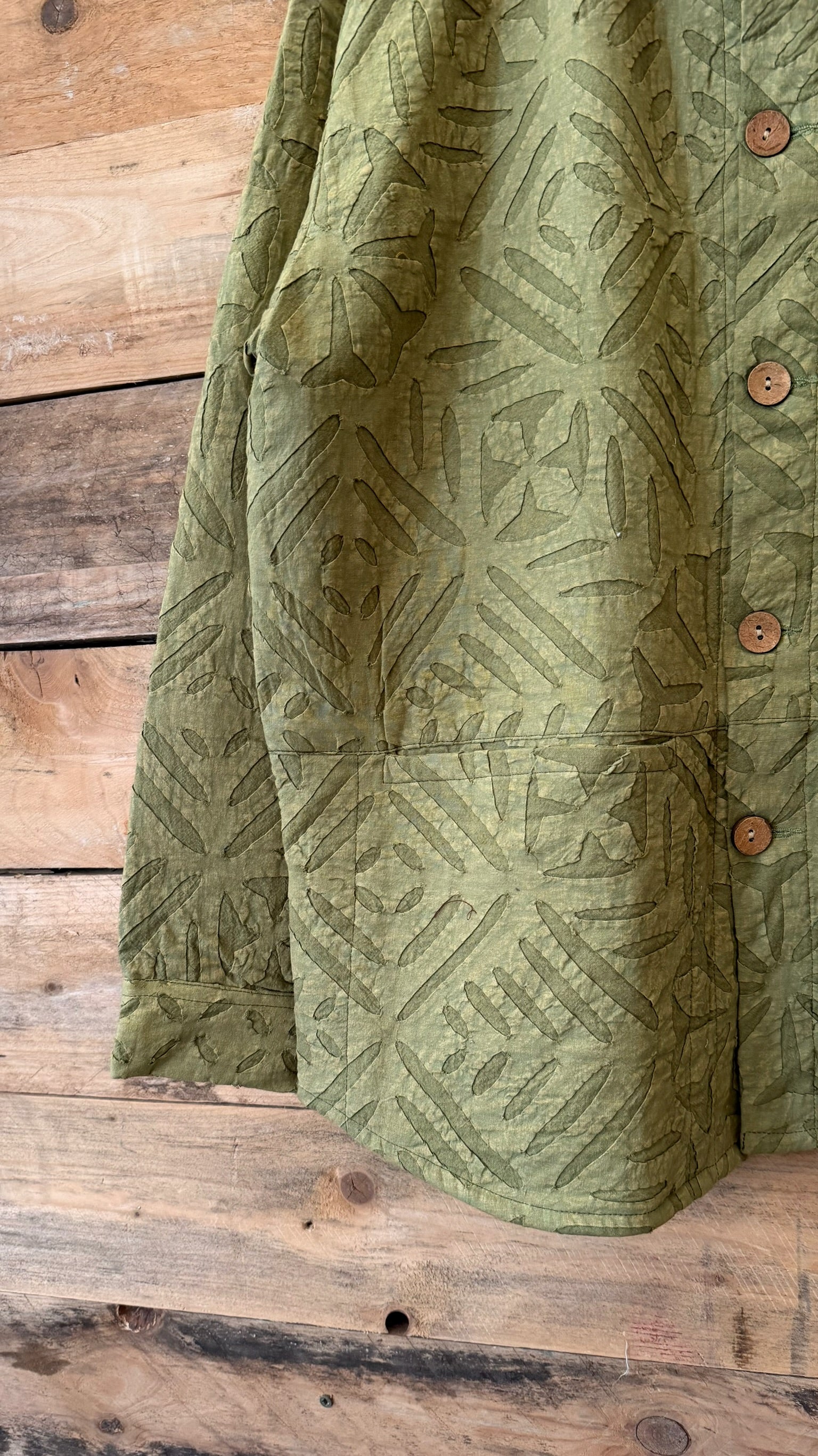 Applique cotton set green