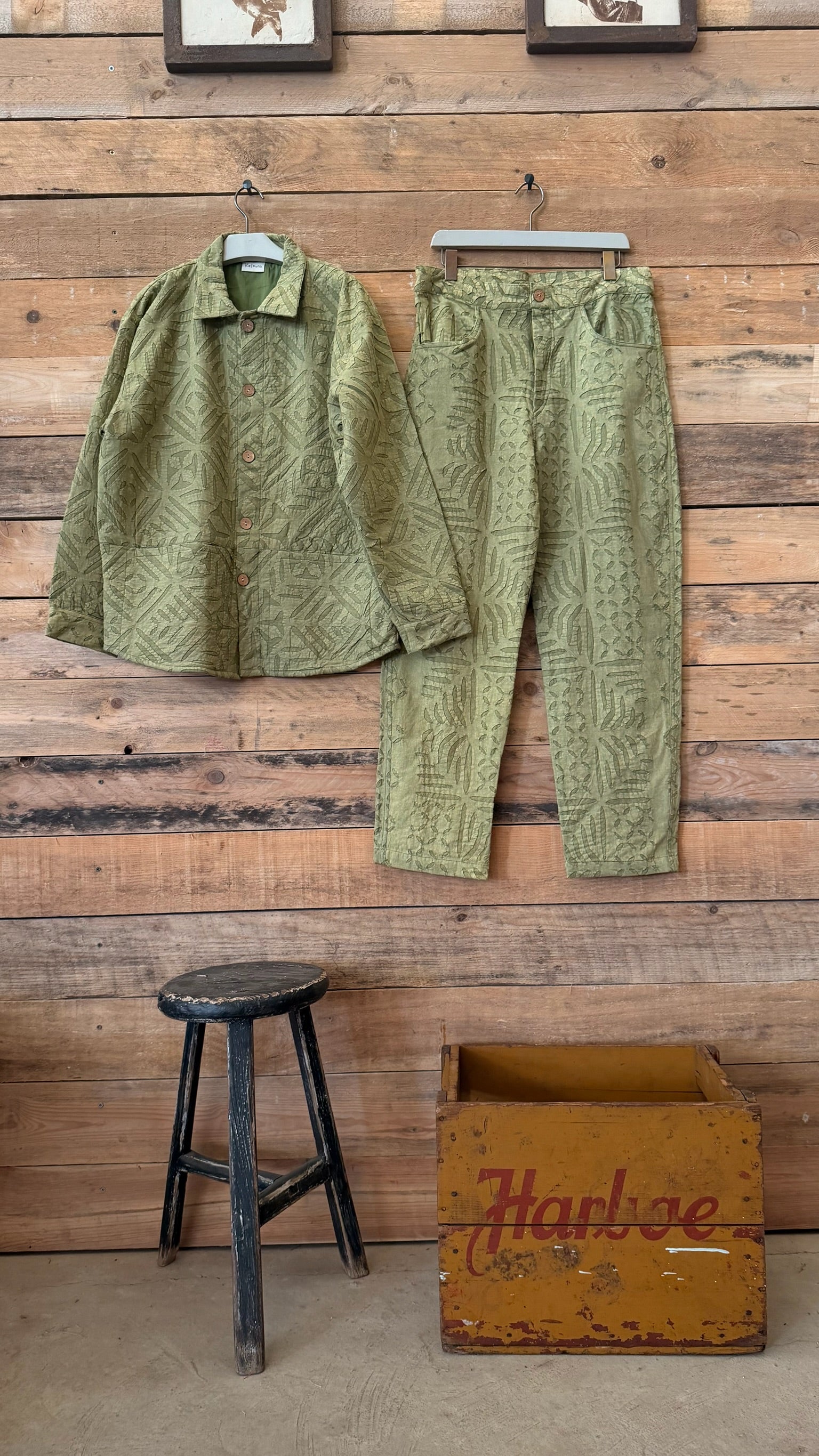 Applique cotton set green