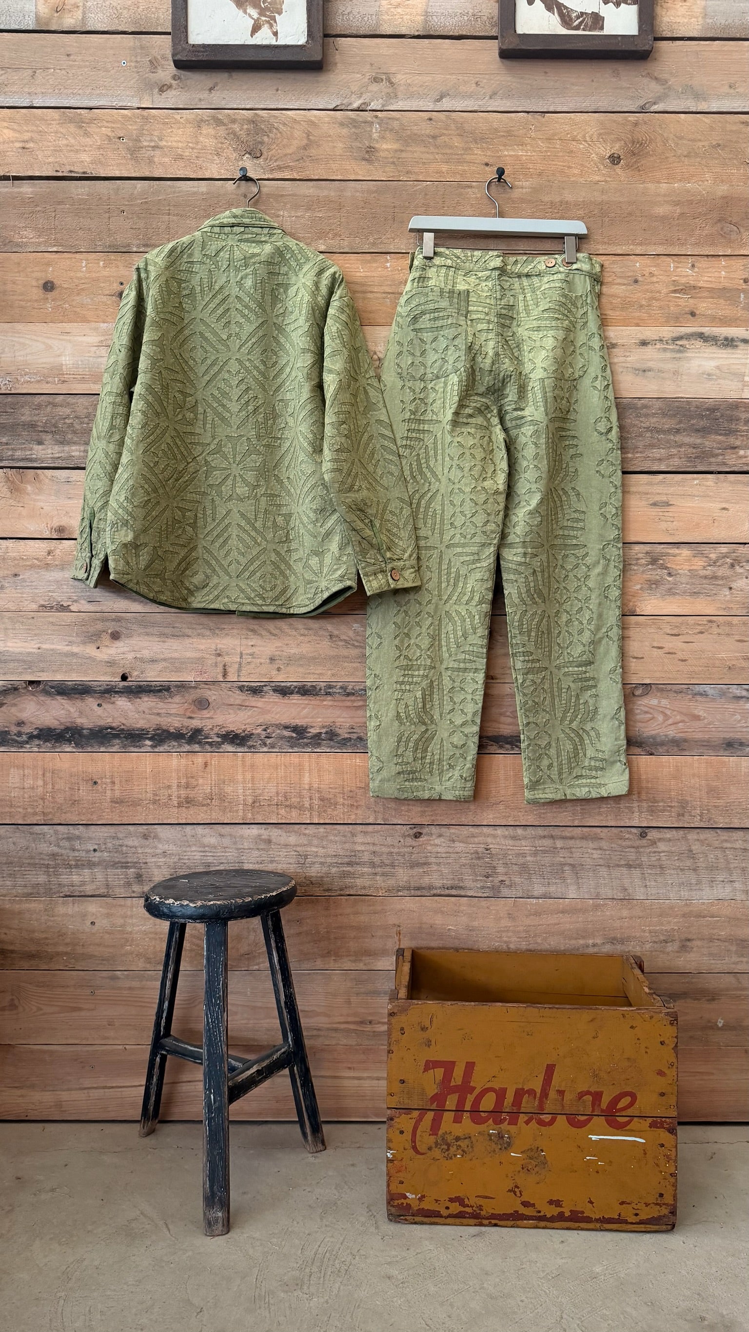 Applique cotton set green